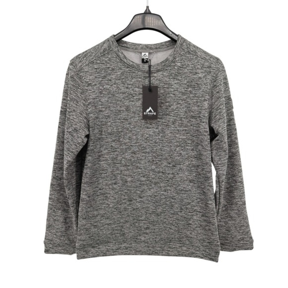NEW Strafe Tech Crew Mens Small Sweatshirt Charcoal Heathered Fleece Performance